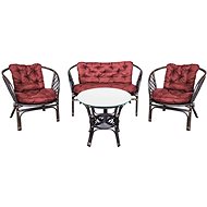 Aga Rattan set Bahama Dark brown / Red - Garden Furniture