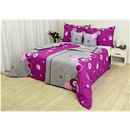 Zdeněk Staněk - Cotton Bedding LUX Gray-violet Circles - Bed Linen