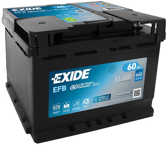EXIDE START-STOP EFB 60Ah, 12V, EL600 - Car Battery
