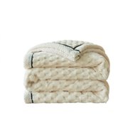 eCarla Micro fleece blanket thick 180 × 200 cm, cream - Blanket