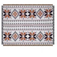 eCarla Double-sided Boho blanket with fringe 130 × 180 cm, brown - Blanket