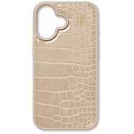 iDeal Of Sweden Protective Vegan Leather Cover with Magsafe for iPhone 16 Warm Beige Croco - Phone Cover