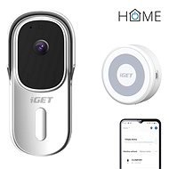 iGET HOME Doorbell DS1 White + Chime CHS1 White - set videozvonku a reproduktoru, FullHD video s obo - Videozvonek