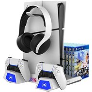 iPega P5S023 Multifunctional Rechargeable RGB Stand with Cooling for PS5/PS5 Slim White - Game Console Stand