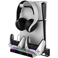 iPega P5S011 Wall Mount for PS5/PS5 Slim with Dual Charger Dock for PS5 Controller - Game Console Stand