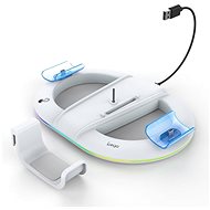 iPega P5S045 Vertical Charging Stand with RGB for PS5/PS5 Slim White - Game Console Stand