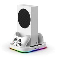 iPega XBS012S Multifunctional Rechargeable RGB Stand with Cooling for Xbox S Series + 2 Batteries - Game Console Stand
