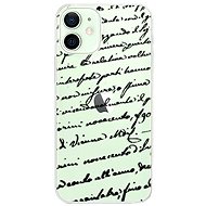 iSaprio Handwriting 01 Black for iPhone 12 mini - Phone Cover