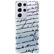 iSaprio Handwriting 01 Black for Samsung Galaxy S21 Ultra - Phone Cover
