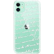 iSaprio Handwriting 01 White for iPhone 11 - Phone Cover