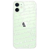 iSaprio Handwriting 01 White for iPhone 12 mini - Phone Cover