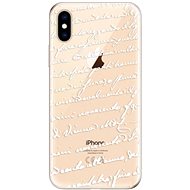 iSaprio Handwriting 01 White for iPhone XS - Phone Cover