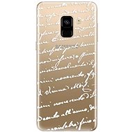 iSaprio Handwriting 01 White for Samsung Galaxy A8 2018 - Phone Cover