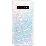 iSaprio Handwriting 01 White for Samsung Galaxy S10+ - Phone Cover