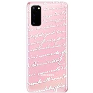 iSaprio Handwriting 01 White for Samsung Galaxy S20 - Phone Cover