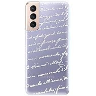 iSaprio Handwriting 01 White for Samsung Galaxy S21 - Phone Cover