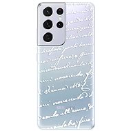 iSaprio Handwriting 01 White for Samsung Galaxy S21 Ultra - Phone Cover