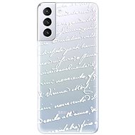 iSaprio Handwriting 01 White for Samsung Galaxy S21+ - Phone Cover