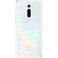 iSaprio Handwriting 01 White for Xiaomi Mi 9T Pro - Phone Cover