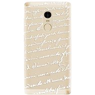 iSaprio Handwriting 01 White for Xiaomi Redmi Note 4 - Phone Cover