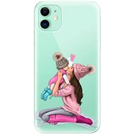 iSaprio Kissing Mom - Brunette and Girl for iPhone 11 - Phone Cover