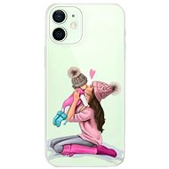 iSaprio Kissing Mom - Brunette and Girl for iPhone 12 - Phone Cover