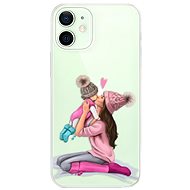 iSaprio Kissing Mom - Brunette and Girl for iPhone 12 mini - Phone Cover