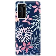 iSaprio Leaves on Blue for Huawei P40 - Phone Cover
