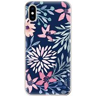 iSaprio Leaves on Blue for iPhone XS - Phone Cover