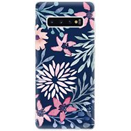 iSaprio Leaves on Blue for Samsung Galaxy S10+ - Phone Cover