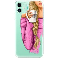 iSaprio My Coffee and Blond Girl for iPhone 11 - Phone Cover
