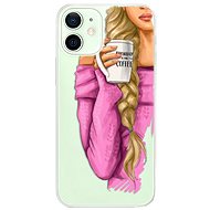 iSaprio My Coffee and Blond Girl for iPhone 12 mini - Phone Cover