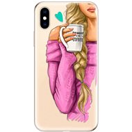 iSaprio My Coffe and Blond Girl for iPhone XS - Phone Cover