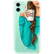 iSaprio My Coffee and Brunette Girl for iPhone 11 - Phone Cover