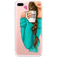 iSaprio My Coffee and Brunette Girl for iPhone 7 Plus / 8 Plus - Phone Cover