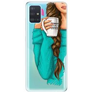 iSaprio My Coffee and Brunette Girl for Samsung Galaxy A51 - Phone Cover