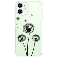 iSaprio Three Dandelions - Black for iPhone 12 mini - Phone Cover
