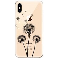 iSaprio Three Dandelions - Black for iPhone XS - Phone Cover