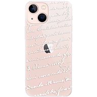 iSaprio Handwriting 01 - white for iPhone 13 mini - Phone Cover