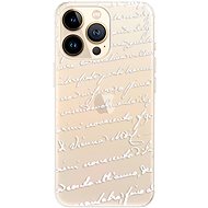 iSaprio Handwriting 01 - white for iPhone 13 Pro - Phone Cover
