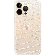 iSaprio Handwriting 01 - white for iPhone 13 Pro Max - Phone Cover