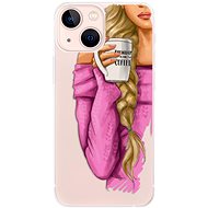 iSaprio My Coffe and Blond Girl for iPhone 13 mini - Phone Cover