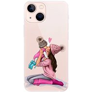iSaprio Kissing Mom - Brunette and Girl for iPhone 13 mini - Phone Cover