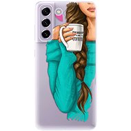 iSaprio My Coffe and Brunette Girl for Samsung Galaxy S21 FE 5G - Phone Cover