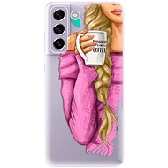 iSaprio My Coffe and Blond Girl for Samsung Galaxy S21 FE 5G - Phone Cover