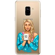 iSaprio Coffee Now - Blonde for Samsung Galaxy A8 2018 - Phone Cover