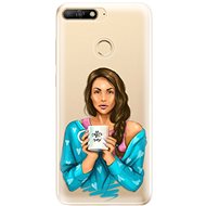 iSaprio Coffe Now - Brunette for Huawei Y6 Prime 2018 - Phone Cover