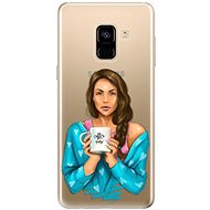 iSaprio Coffe Now - Brunette for Samsung Galaxy A8 2018 - Phone Cover