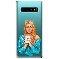 iSaprio Coffee Now - Redhead for Samsung Galaxy S10 - Phone Cover