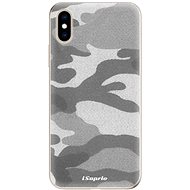 iSaprio Grey Camouflage 02 for iPhone XS - Phone Cover